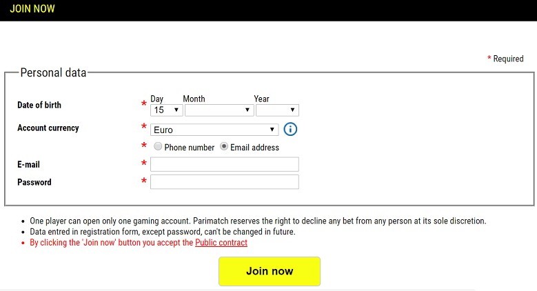 Parimatch Registration Parimatch Registration