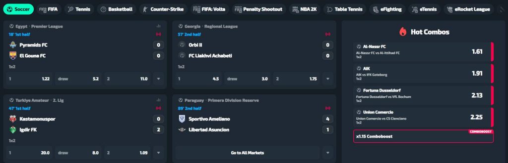 Casinozer Bet Options
